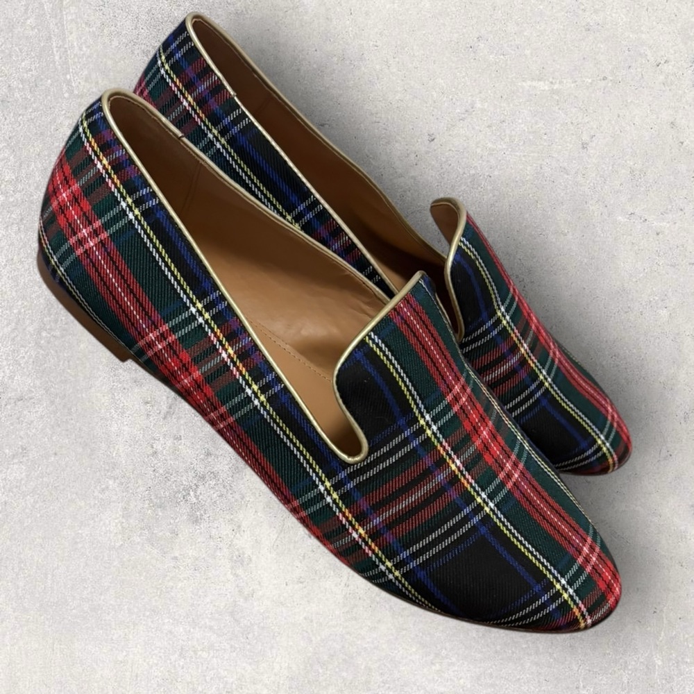 J. Crew tartan plaid smoking loafers